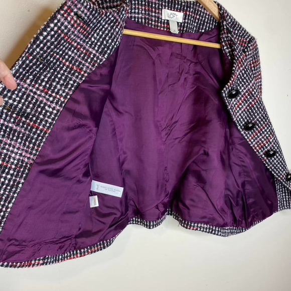 Ann Taylor Loft Womans Tweed Cropped Blazer Jacket Size 10 - Picture 7 of 9